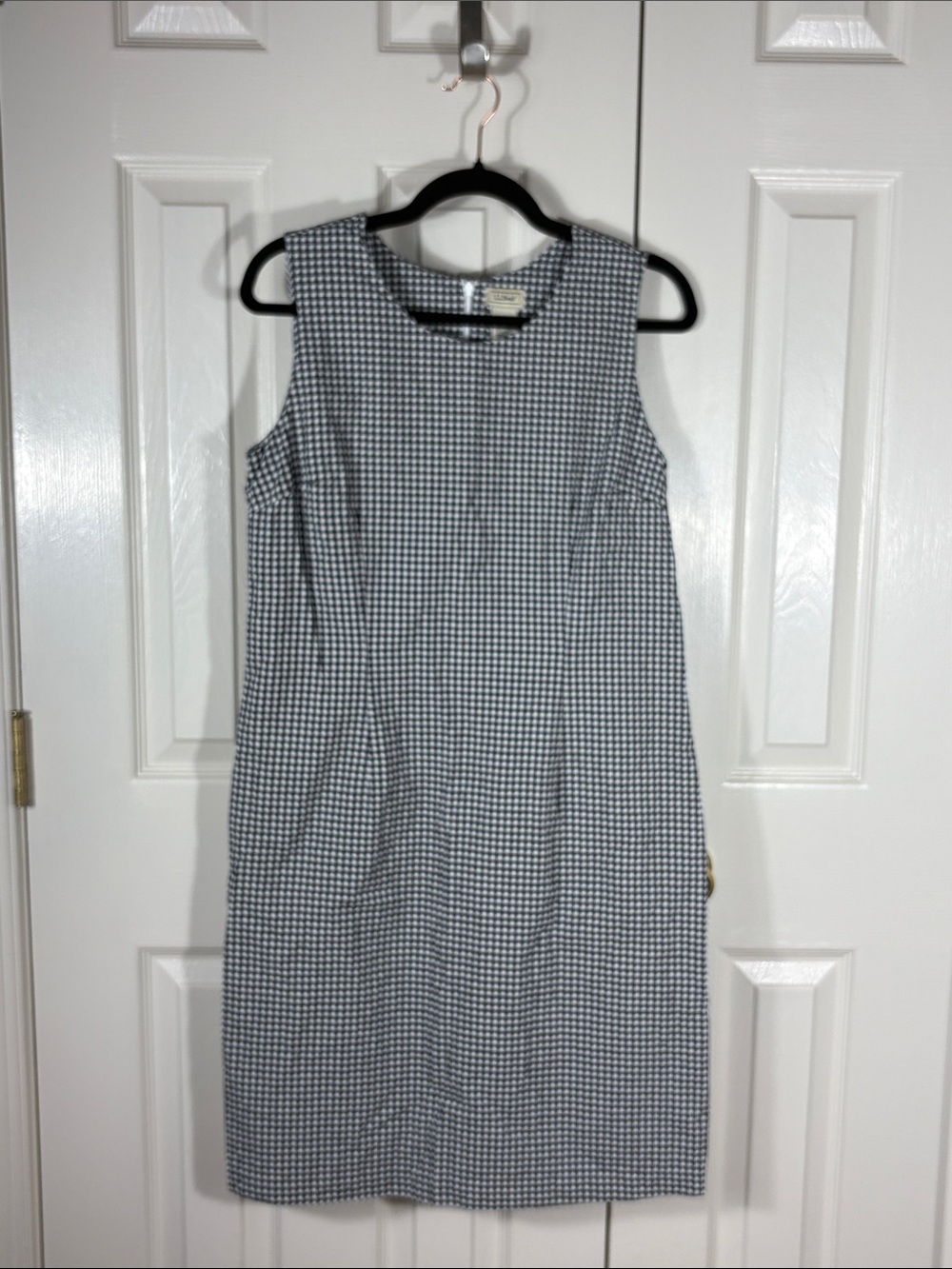 L.L. Bean Gingham 100% Cotton Shift Dress Women’s 10